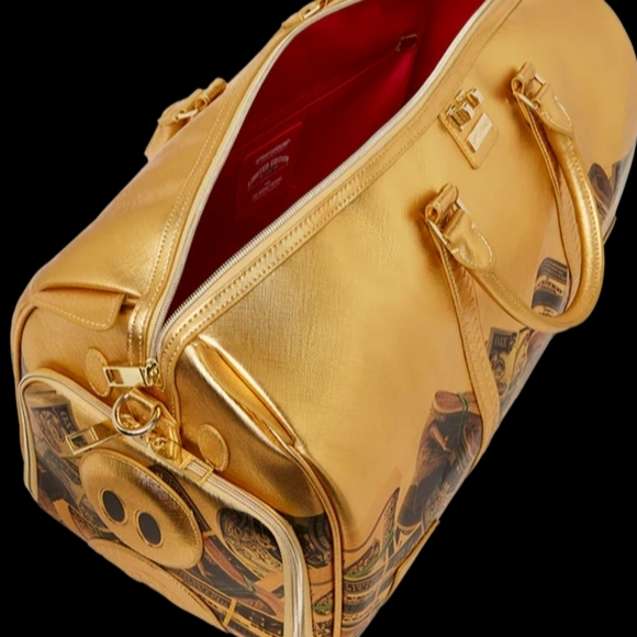 NWT Sprayground Squid Game Metallic Duffle Graffiti Sneaker Compartment Leather - Picture 7 of 16